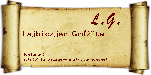 Lajbiczjer Gréta névjegykártya